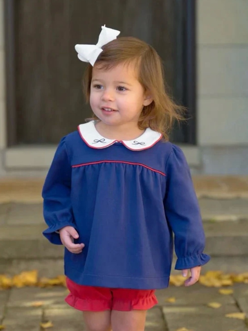 TBBC Bon Air Bloomer Set - Nantucket Navy with Richmond Red 18-24 months - Picture 2 of 2